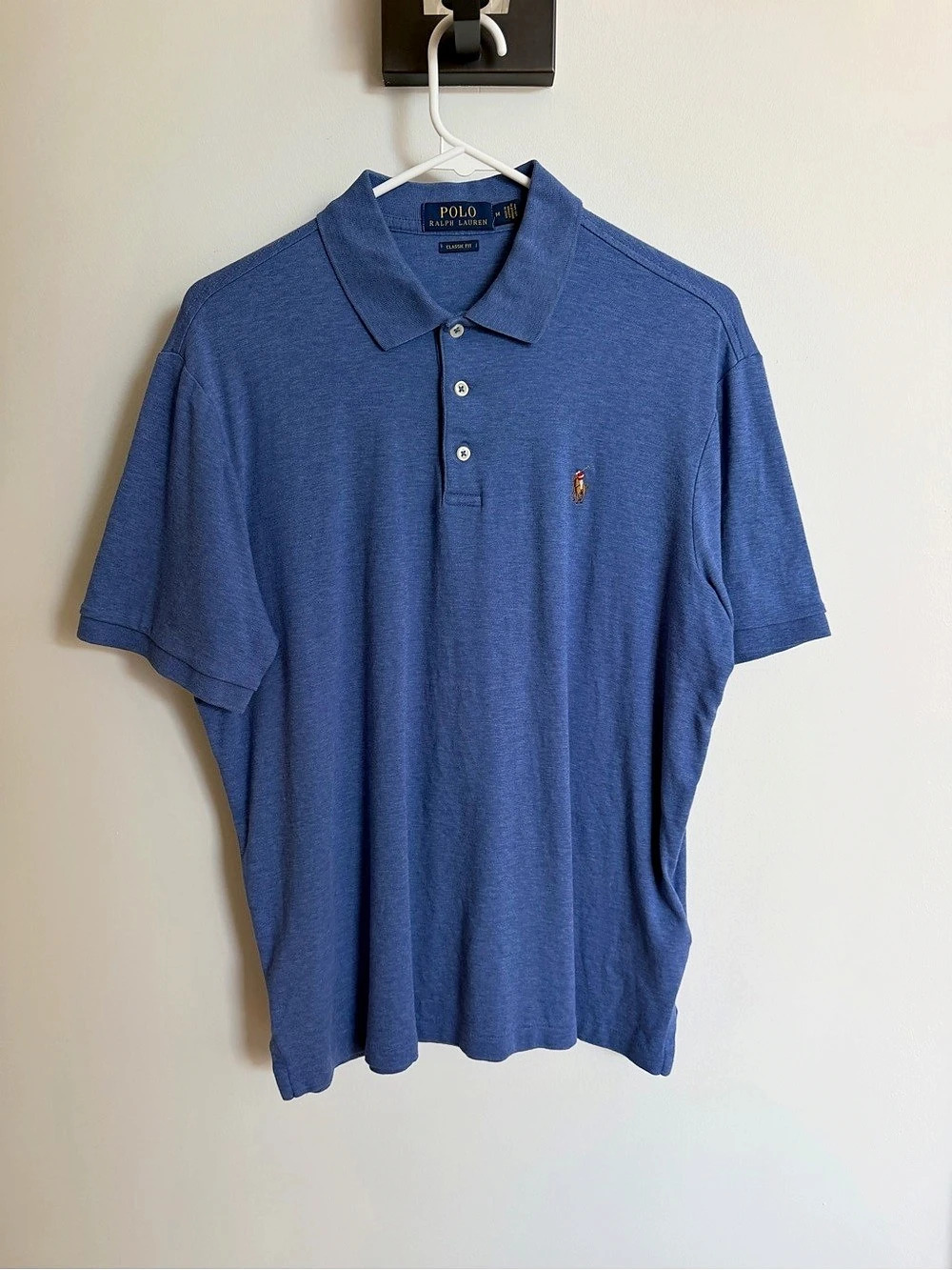 Polo Ralph Lauren Classic Fit Mesh Polo Shirt Blue Polo Shirt Like New
